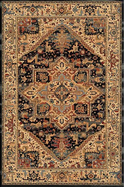 Персийски тъмносин килим Антик от вълна - 160/230