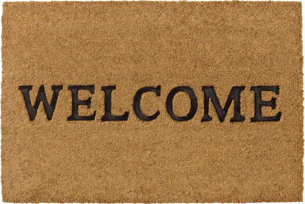 Кокосова изтривалка с гумен надпис Welcome 40/60 - 40/60