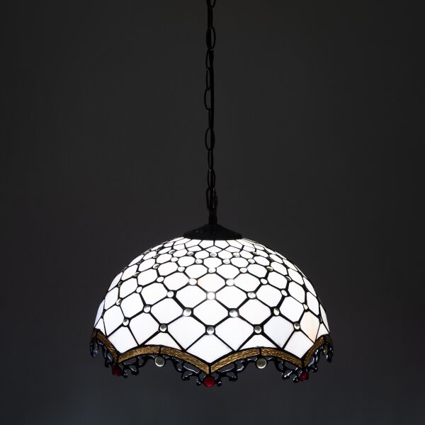Brilagi - Тифани витражен полилей на верига IVORY 1xE27/60W/230V pr. 40 cm