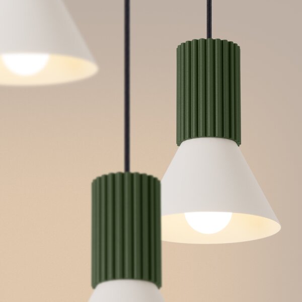 Sollux SL.1873 - Полилей на кабел ESTRIA 3xE14/10W/230V Ø 30 см зелен