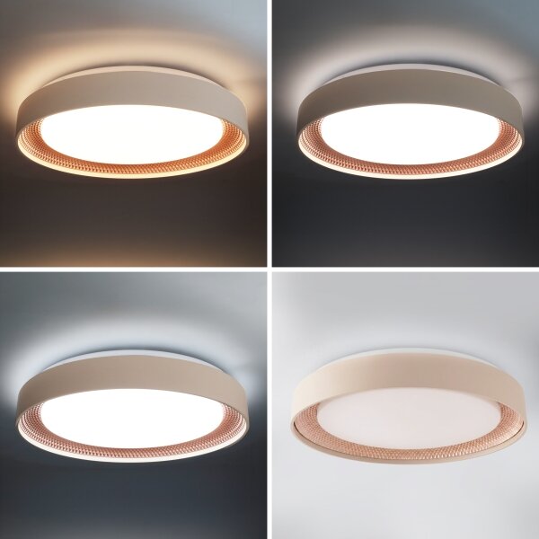 Brilagi - LED димируемо таванно осветително тяло WALDO LED/48W/230V Ø 40 см бежово/златисто + дистанционно управление