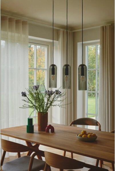 Nordlux - Полилей на кабел MIELLA 3xE27/25W/230V черен/опушен