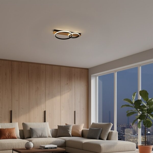 LED таванно осветително тяло ROWENA LED/14W/230V черно/кафяво