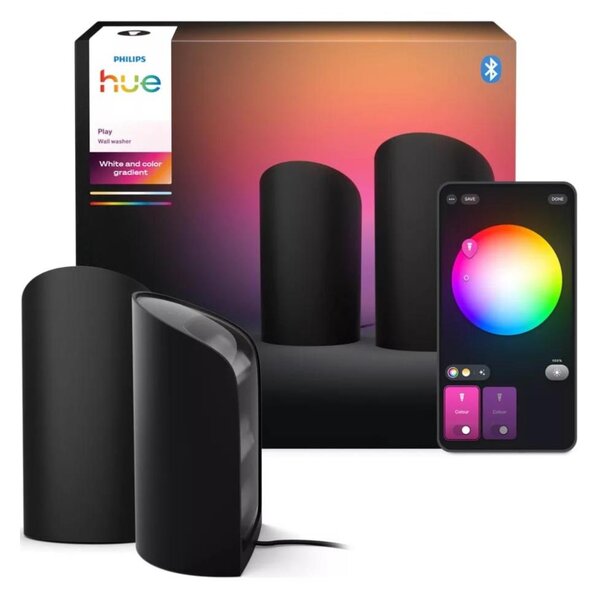 Philips - Комплект от 2 димируеми LED RGBW осветителни тела Hue PLAY Wall Washer LED/20W/230V 2000–6500K черни