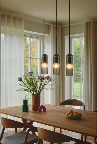 Nordlux - Полилей на кабел MIELLA 3xE27/25W/230V черен/опушен