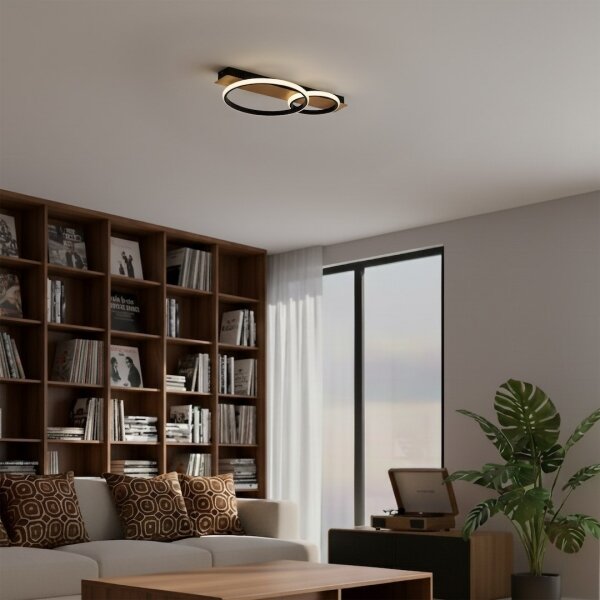 LED таванно осветително тяло ROWENA LED/14W/230V черно/кафяво