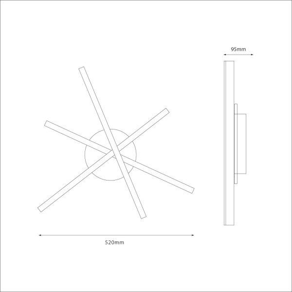 LED таванно осветително тяло STICK LED/12W/230V черно