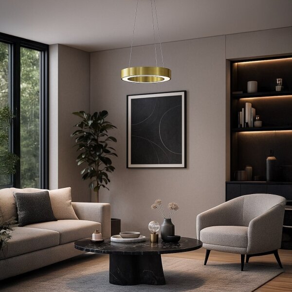 LED полилей на кабел UNION LED/40W/230V 3000/4000/6500K Ø 40 см златист