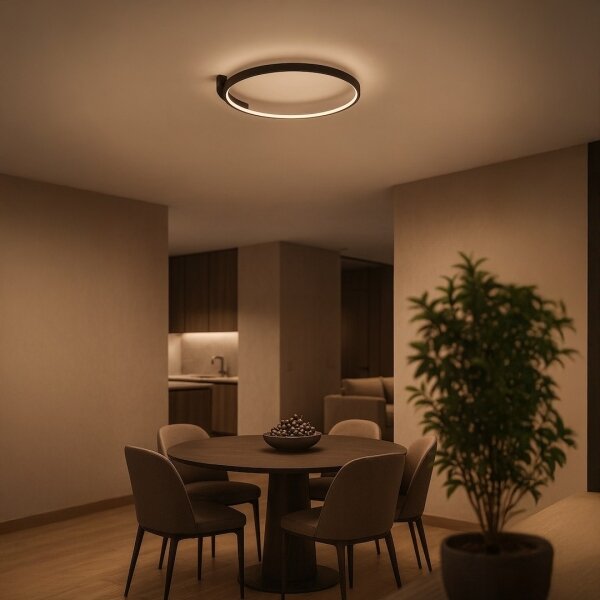 LED таванно осветително тяло LUNA LED/18W/230V Ø 42,5 см, черно