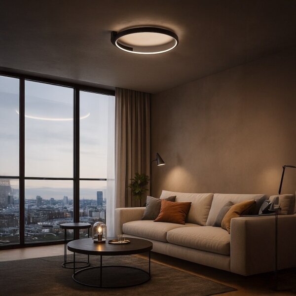 LED таванно осветително тяло LUNA LED/18W/230V Ø 42,5 см, черно