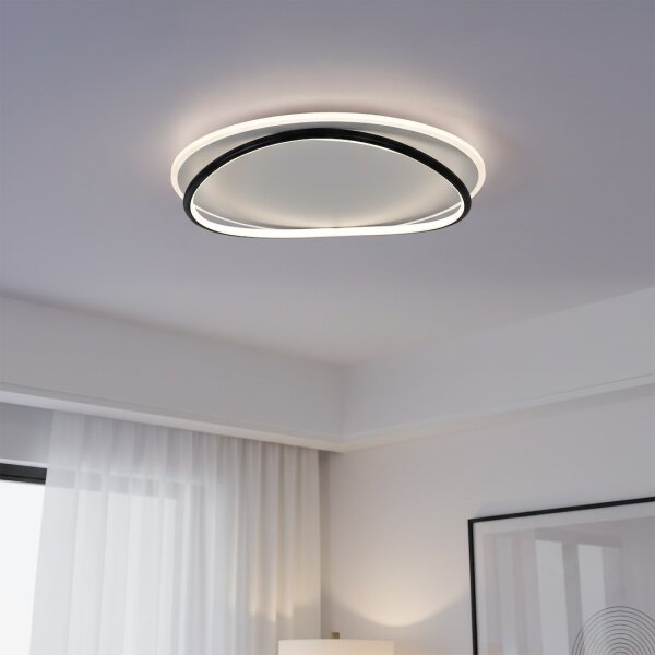 Таванно LED осветително тяло HALO, 38W, 230V, Ø 50 см, черно