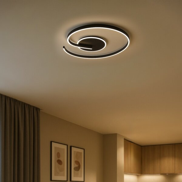 LED таванна лампа LORENZO LED/22W/230V Ø 50 см, черна