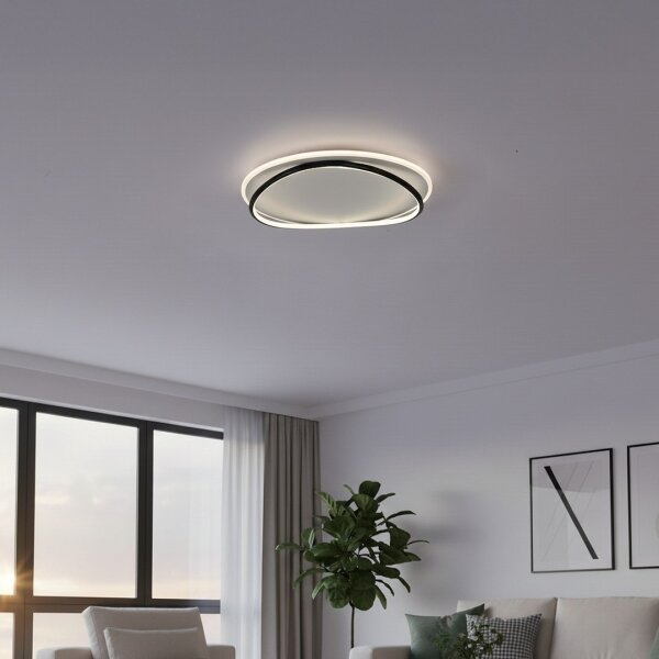 Таванно LED осветително тяло HALO, 38W, 230V, Ø 50 см, черно