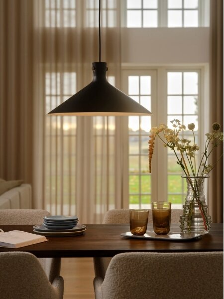 Nordlux - Висяща лампа на кабел DORINA 1xE27/60W/230V черна Ø 45 см