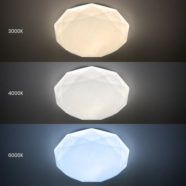 LED плафон HEX, 72W, 230V, 3000–6000K, Ø 50 см, бял, с възможност за димиране + дистанционно управление