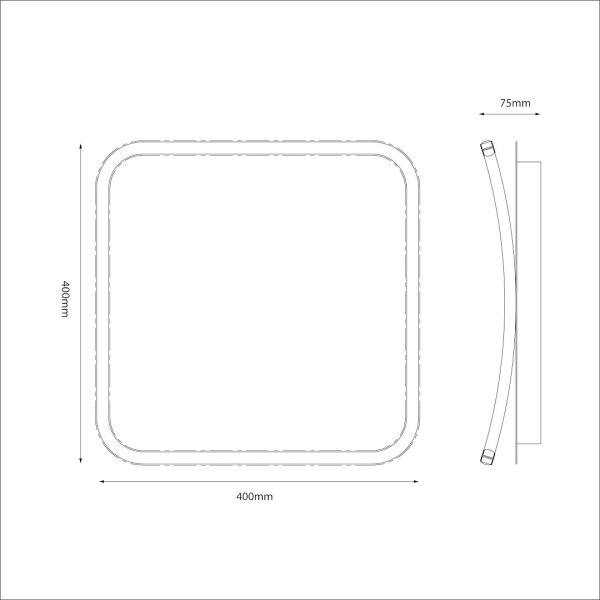LED плафон CALI LED/30W/230V 40x40 cm черен