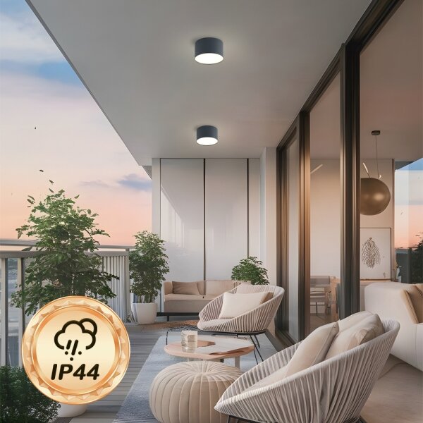 Brilagi - LED таванно осветително тяло за баня FORIS LED/9W/230V Ø 9 см антрацит IP44