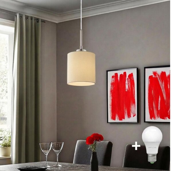 Eglo - LED полилей на кабел TUNJA 1xE27/60W/230V кремав