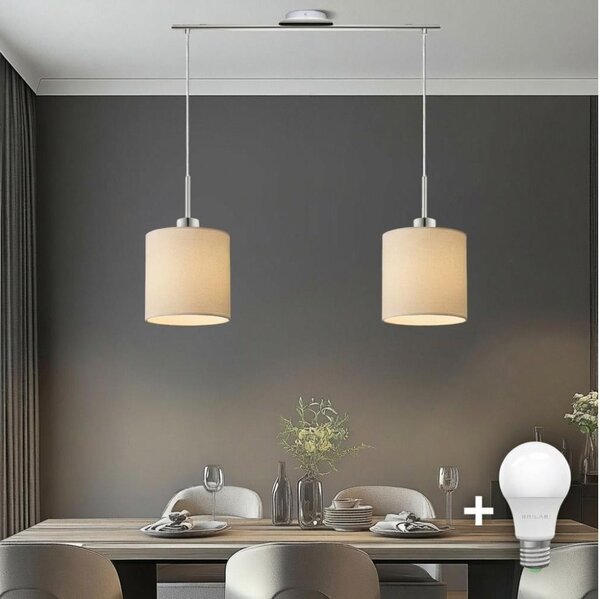 Eglo - LED полилей на кабел TUNJA 2xE27/60W/230V кремав