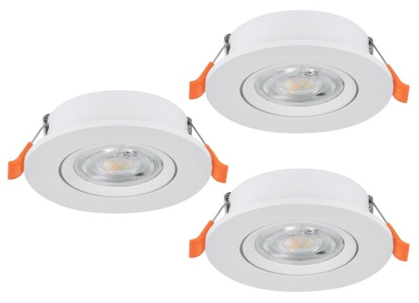 Eglo 902262 - Комплект от 3 вградени LED точкови осветителни тела BARRANCO LED/4,8W/230V бели