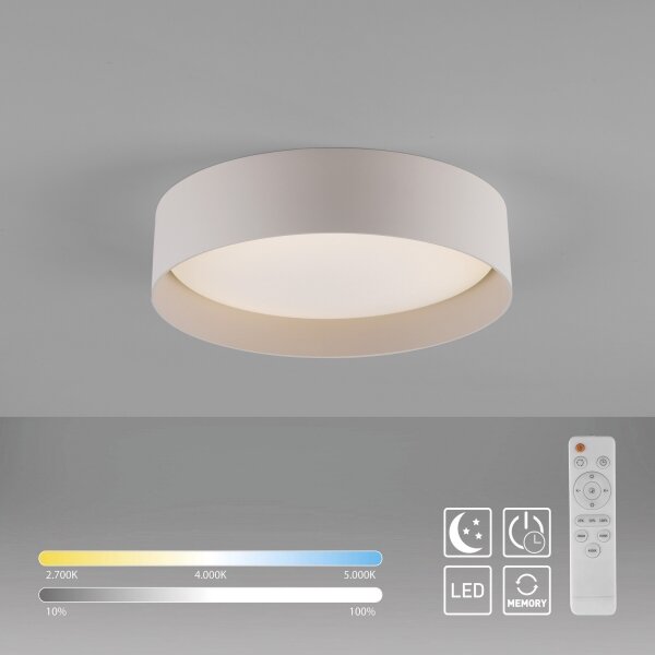 Schöner Wohnen 14593-39 - LED димируемо таванно осветително тяло TAVOLI LED/10W/230V, сиво, с дистанционно управление