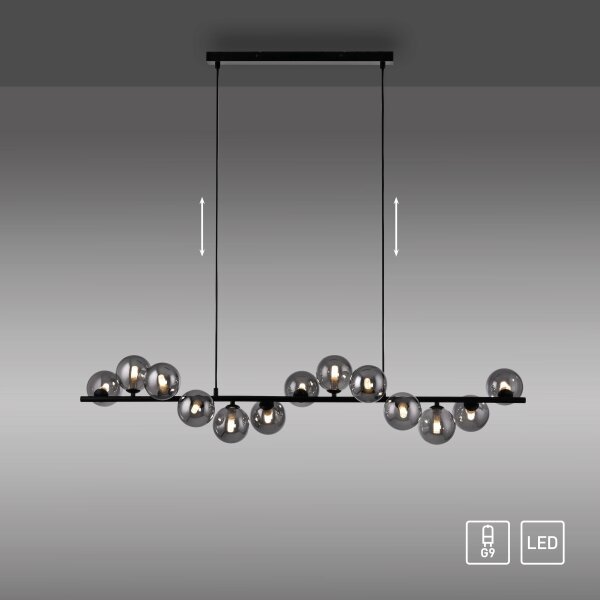 Schöner Wohnen 14504-18 - LED полилей на кабел DUBAI 13xG9/3W/230V черен/опушен