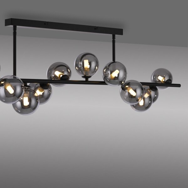 Schöner Wohnen 14505-18 - LED полилей, монтиран на тръба DUBAI 13xG9/3W/230V черен/опушен