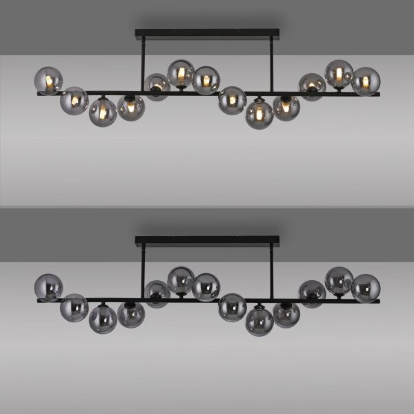 Schöner Wohnen 14505-18 - LED полилей, монтиран на тръба DUBAI 13xG9/3W/230V черен/опушен