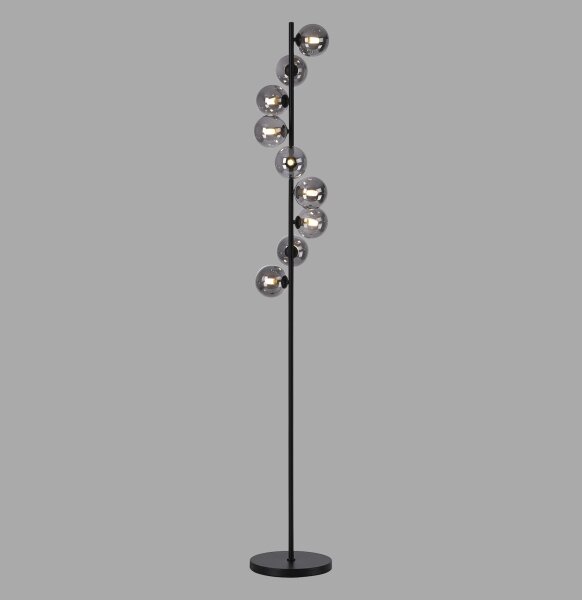 Schöner Wohnen 14506-18 - LED подова лампа DUBAI 9xG9/3W/230V черна/опушена