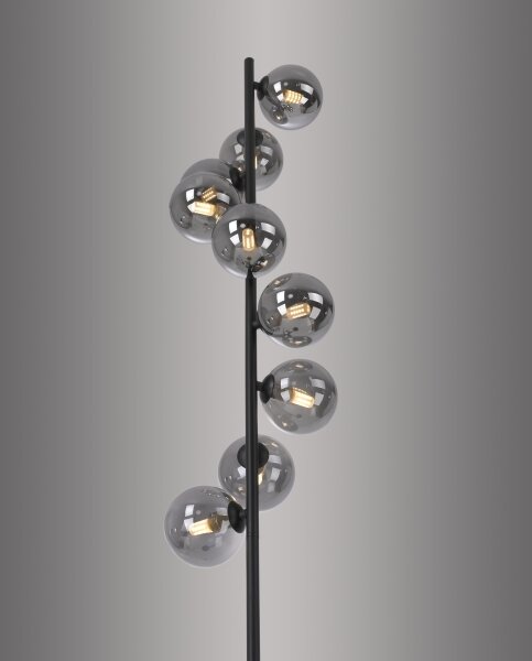Schöner Wohnen 14506-18 - LED подова лампа DUBAI 9xG9/3W/230V черна/опушена