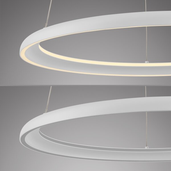 Schöner Wohnen 15570-16-LED Висяща лампа QUILLO на кабел, димируема LED/36W/230V, Ø60 см, бяла