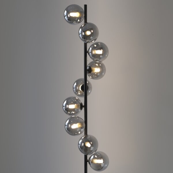 Schöner Wohnen 14506-18 - LED подова лампа DUBAI 9xG9/3W/230V черна/опушена