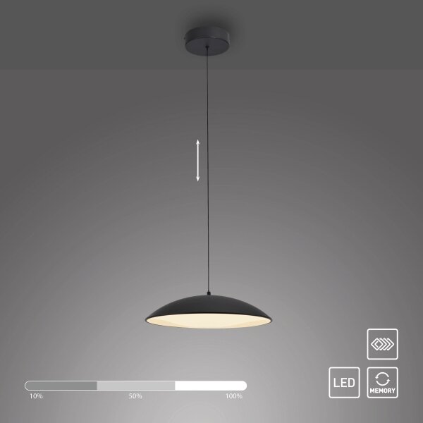 Schöner Wohnen 14606-18-LED димируем полилей на кабел LENTE LED/17W/230V Ø40 см черен