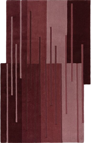 Ръчно тъкан бордо килим Ombre с неправилна форма - 150/240