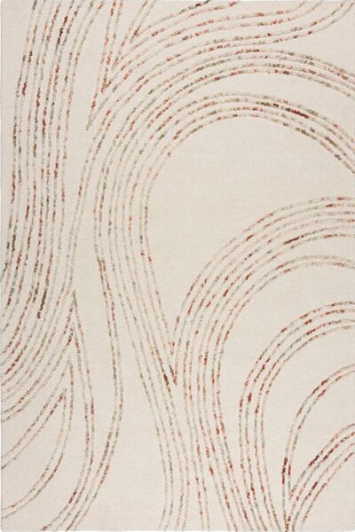 Бежов абстрактен килим Swirl с оранжево - 200/290