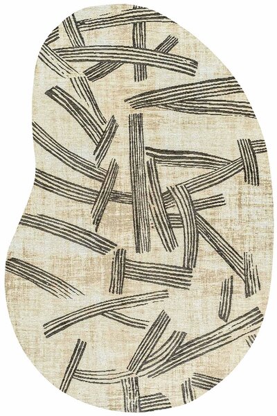 Килим Kanji Slate джапанди форма бъбрек - 170/235