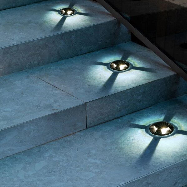 Brilagi - LED външно осветително тяло за настилка GROUNDRAY LED/1W/230V черно IP67