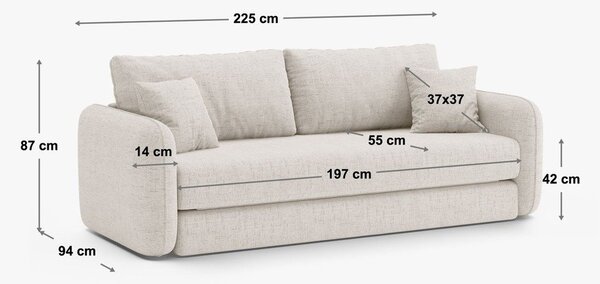 Зелен сгъваем диван 225 cm Dormi – Micadoni