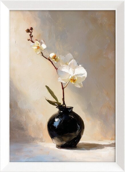 Печатна картина с включена рамка 56x75 cm White Orchid – Styler