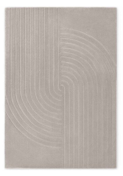Светлосив ръчно изработен вълнен килим 80x150 cm Arcura – Vikosa