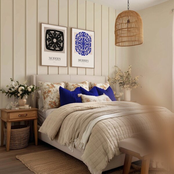 Печатна картина с включена рамка 60x90 cm Blue Folklore – Styler