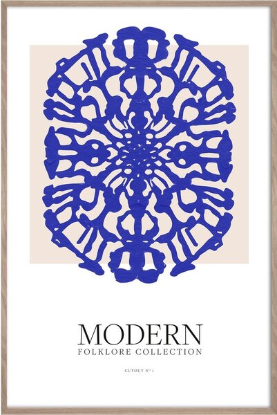 Печатна картина с включена рамка 60x90 cm Blue Folklore – Styler