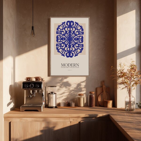 Печатна картина с включена рамка 60x90 cm Blue Folklore – Styler