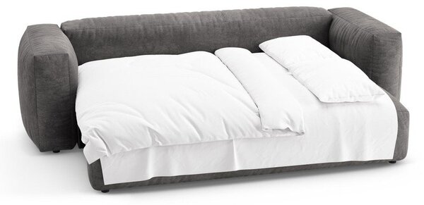 Сив кадифен сгъваем модулен диван 264 cm Martina – Micadoni