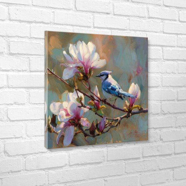 Печатна върху платно картина 32x32 cm Bluejay & Blossom – Styler