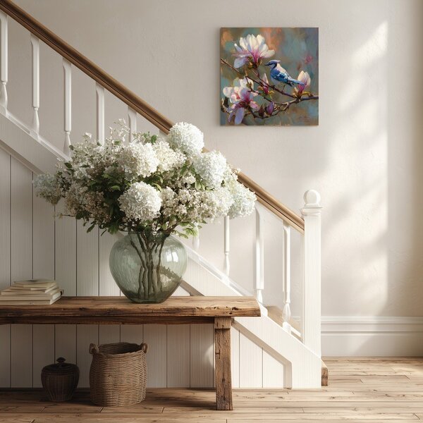 Печатна върху платно картина 32x32 cm Bluejay & Blossom – Styler