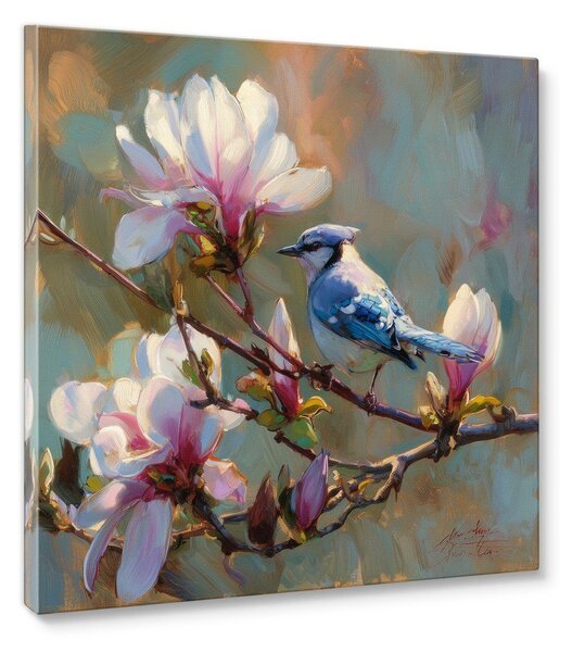 Печатна върху платно картина 32x32 cm Bluejay & Blossom – Styler