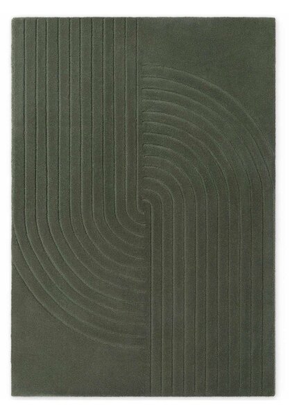 Тъмнозелен ръчно изработен вълнен килим 160x230 cm Arcura – Vikosa