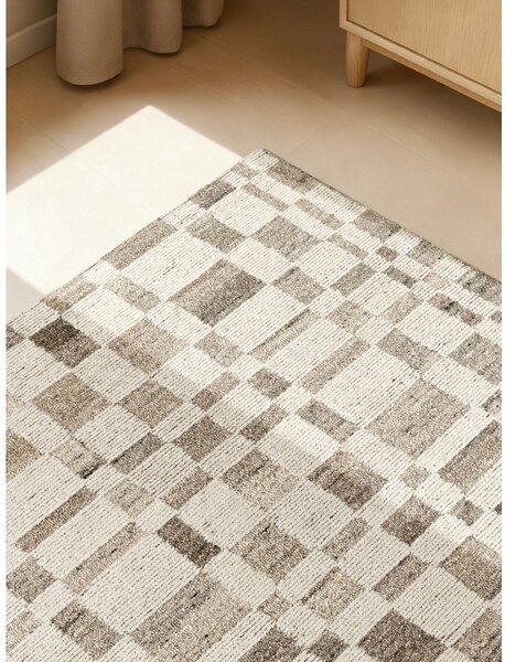 Кремав ръчно изработен вълнен килим 120x180 cm Boho 1.0 Structa – Vikosa