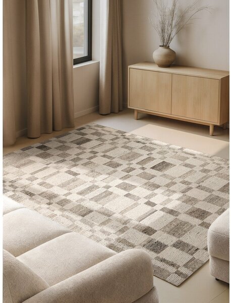 Кремав ръчно изработен вълнен килим 120x180 cm Boho 1.0 Structa – Vikosa
